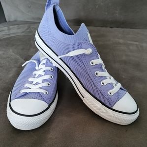 Girls converse chuck taylor all star knit sparkle sneakers, size 5.